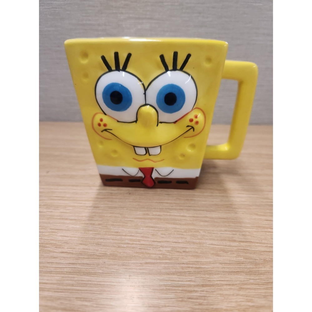 2025 Viacom 3D Sculpted SpongeBob Square Pants Ceramic Coffee Mug - Square Shape